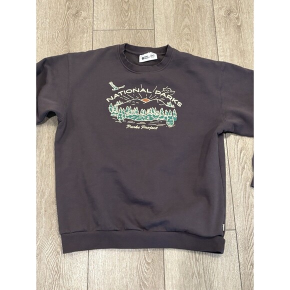 PARKS PROJECT National Parks Organic Crewneck Grey Crewneck Sweater XXL Outdoors - Picture 1 of 7